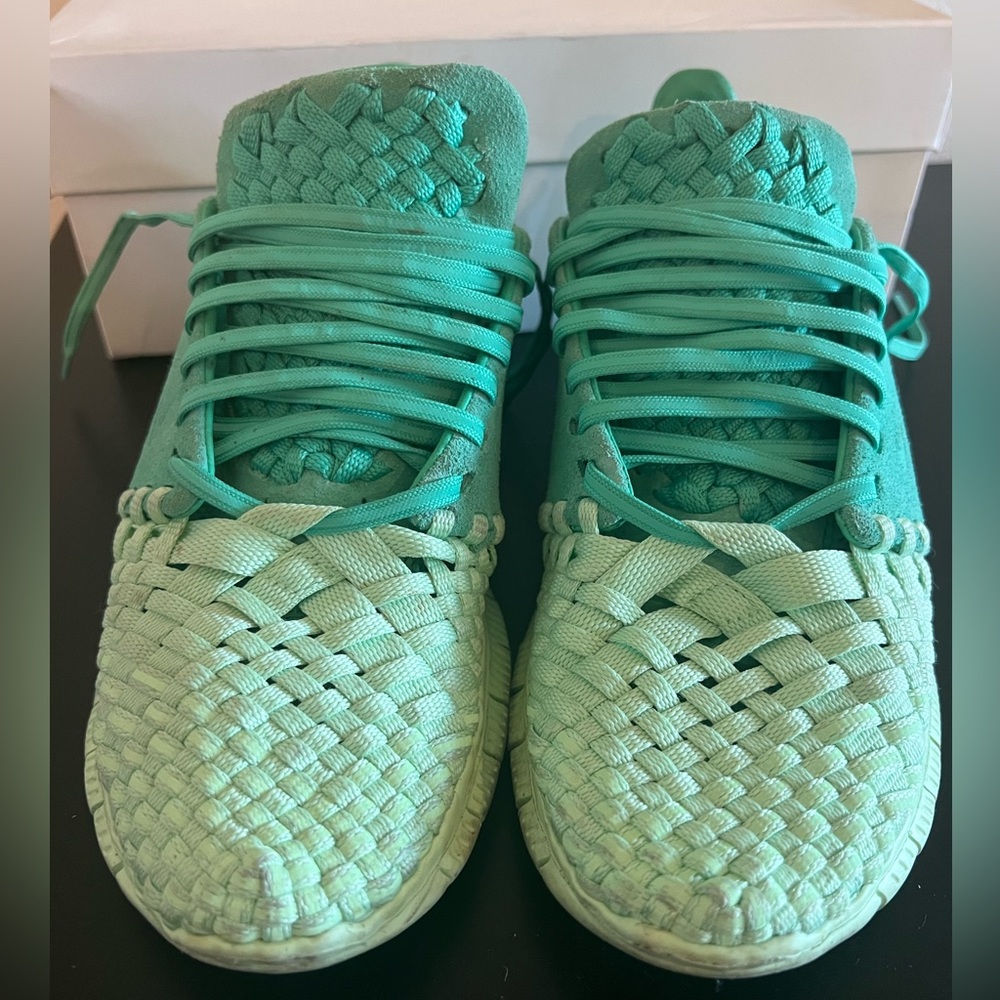 NIKE Free Inneva Woven 2 Vapor Green Basket Weave Sneakers Mens Sz 6.5 Preowned